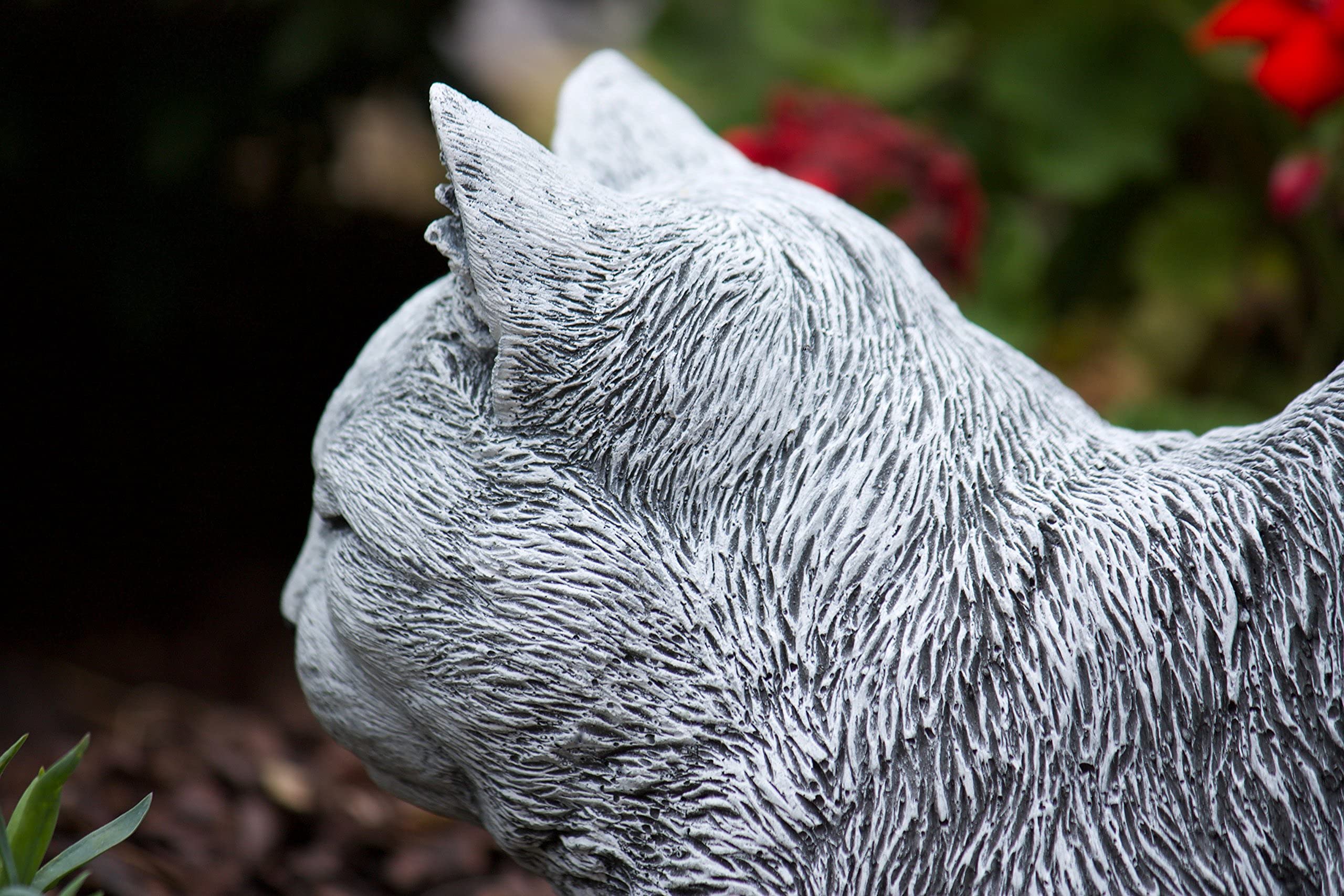 Figura de piedra grandes gato Ángel aprox. 36 cm, de y resistente a heladas hasta -30 °C, macizo de piedra