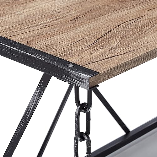 Miniatura 7 de Acme Jodie - Escritorio rectangular de madera en roble rústico y negro antiguo