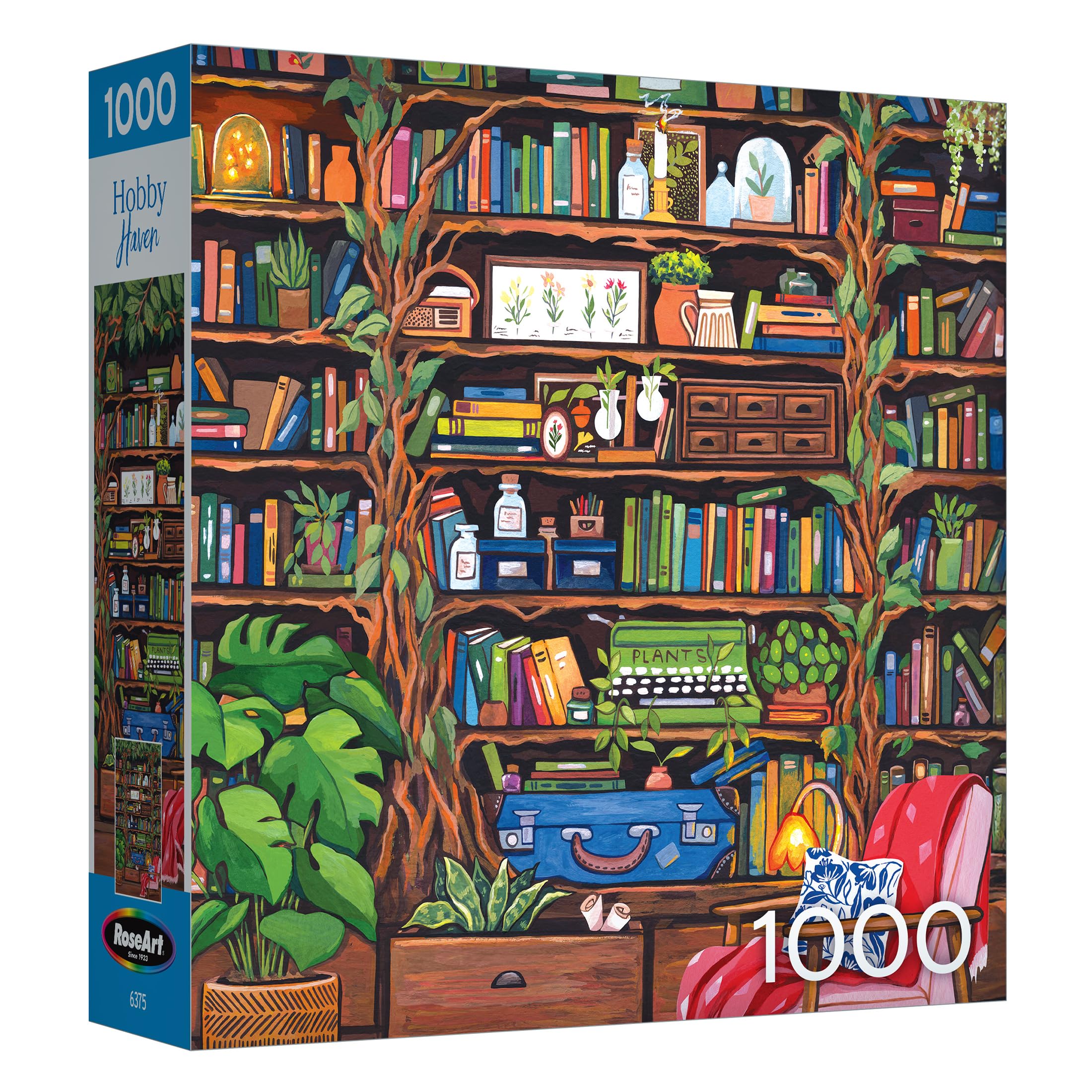 RoseArt Hobby Haven Bookshelf 1000 Piece Jigsaw Puzzle