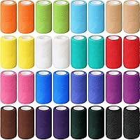 Vista 26 de Treela Paquete de 64 vendajes cohesivos autoadhesivos de 2 pulgadas x 5 yardas, cinta atlética elástica transpirable, rollos de vendaje
