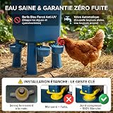 Kit Mangeoire et Abreuvoir Poules 12KG/11L Anti-Nuisibles Valve Automatique Anti-Cyanobactéries, Ideal Microfermes et Élevages Amateurs, Autonomie Longue Durée, Réduit Rechargement, Matériaux Durables - 3