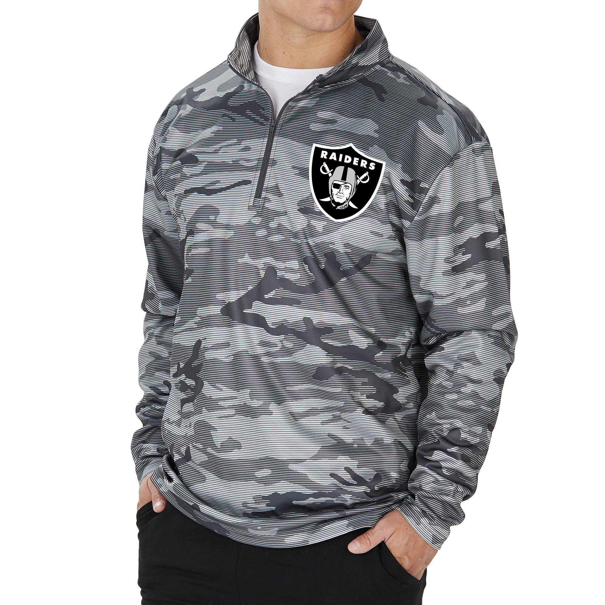 Zubaz NFL Men's Lines Poly Fleece Jacket