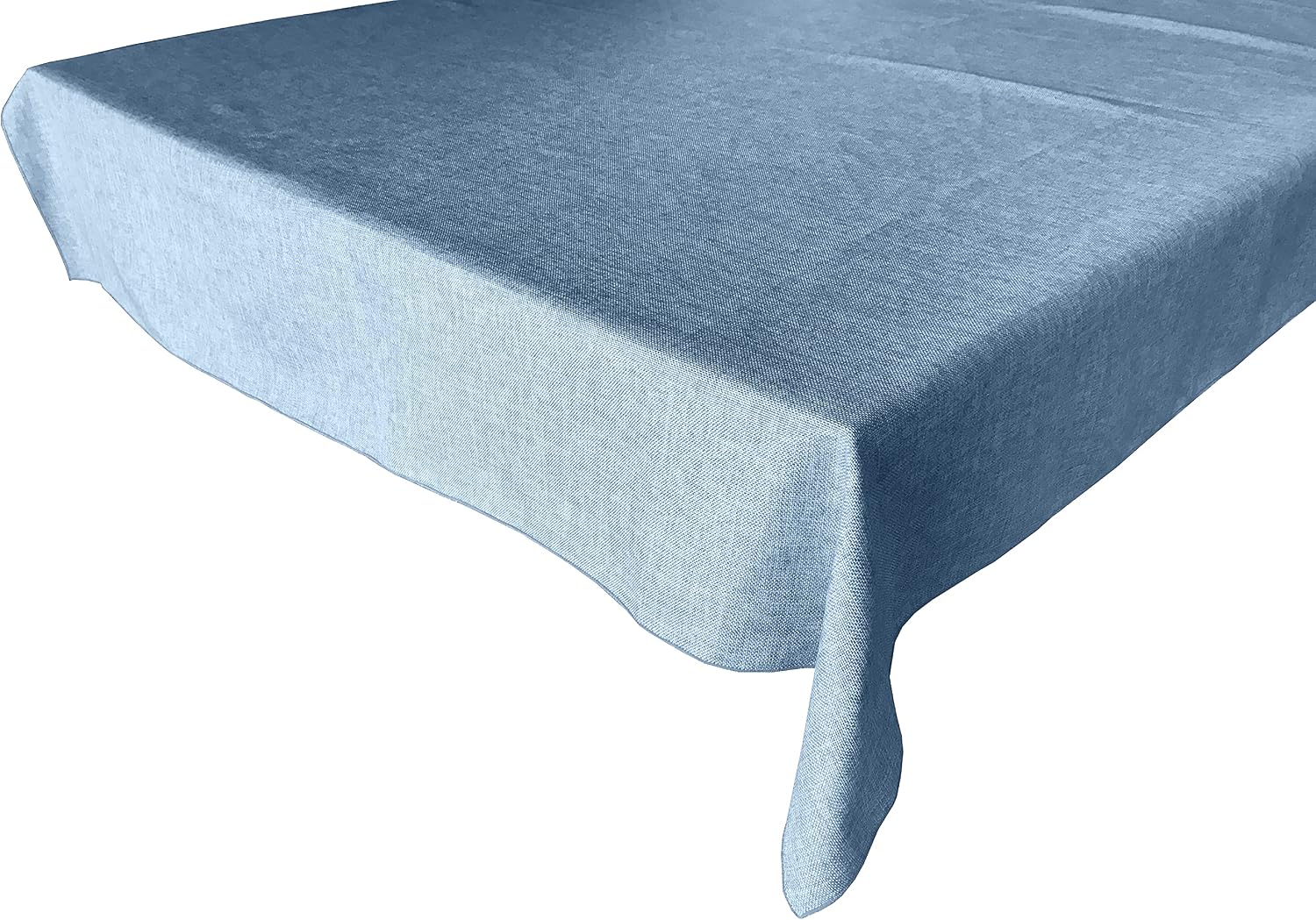 lovemyfabric Faux Burlap Style Solid Slate Blue Color Polyester Woven Tablecloth, for Outdoor Events, Farm Country Events, Premium Burlap Look, No Burlap Oder, No Messy Jute Lint (126" x 58")