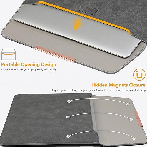 Miniatura 5 de HYZUO Funda para laptop de 15 pulgadas con función de soporte para MacBook Pro 15 2019-2016, MacBook Air 15 M2 A2941 2023-2024, portátil Surface de
