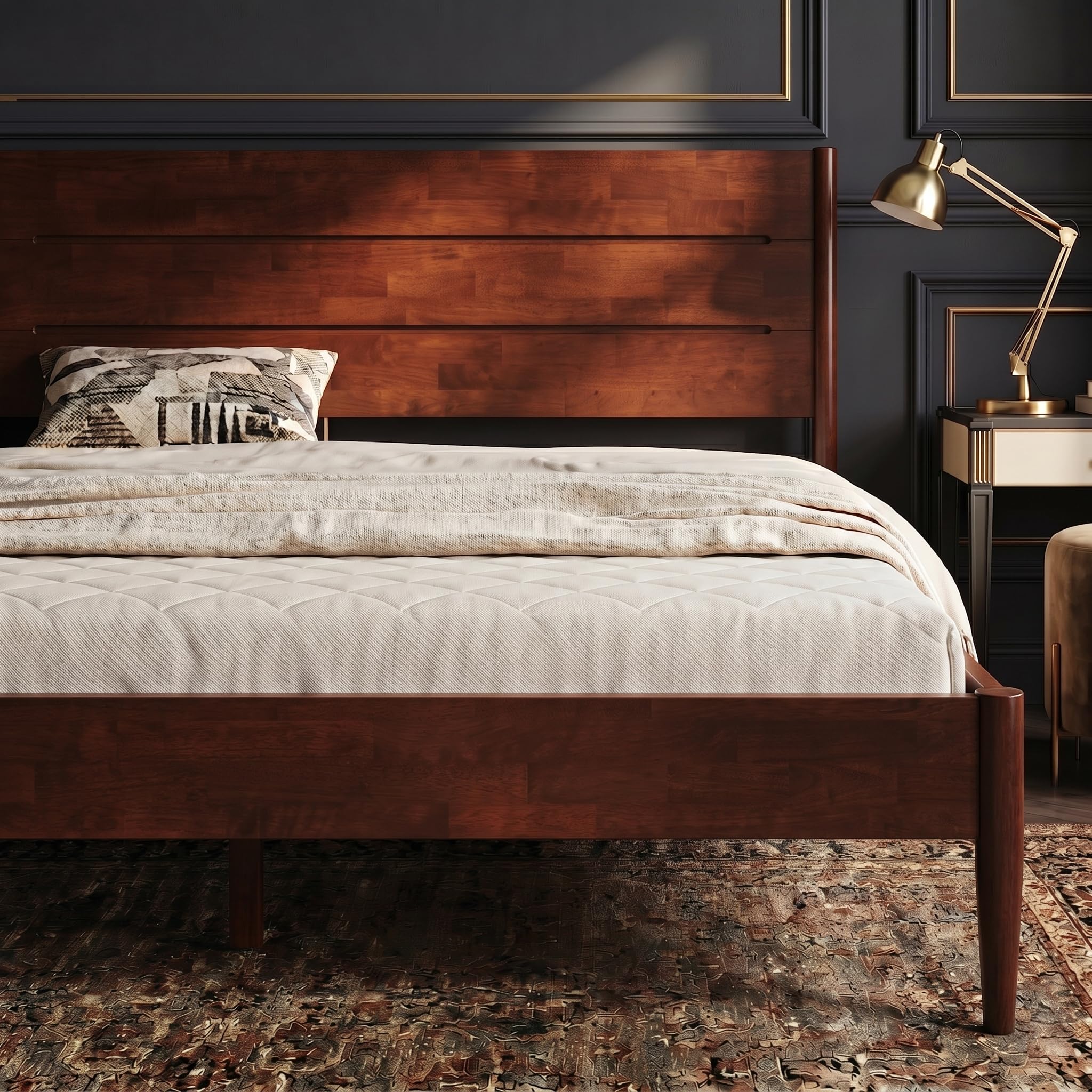 Amazon.com: AllForWood Apollo Solid Wood Platform Bed Queen