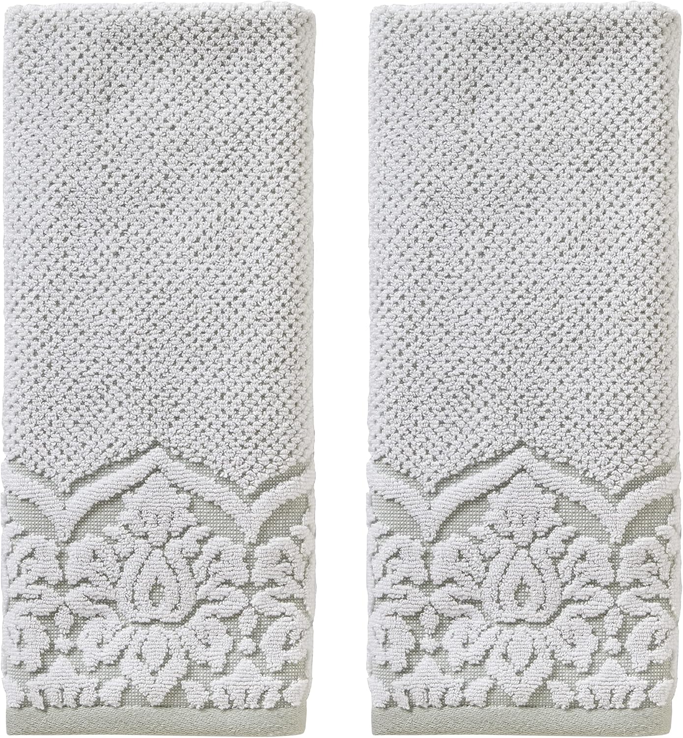 SKL Home Birdseye Damask Hand Towel Set, Seaglass 16" x 26