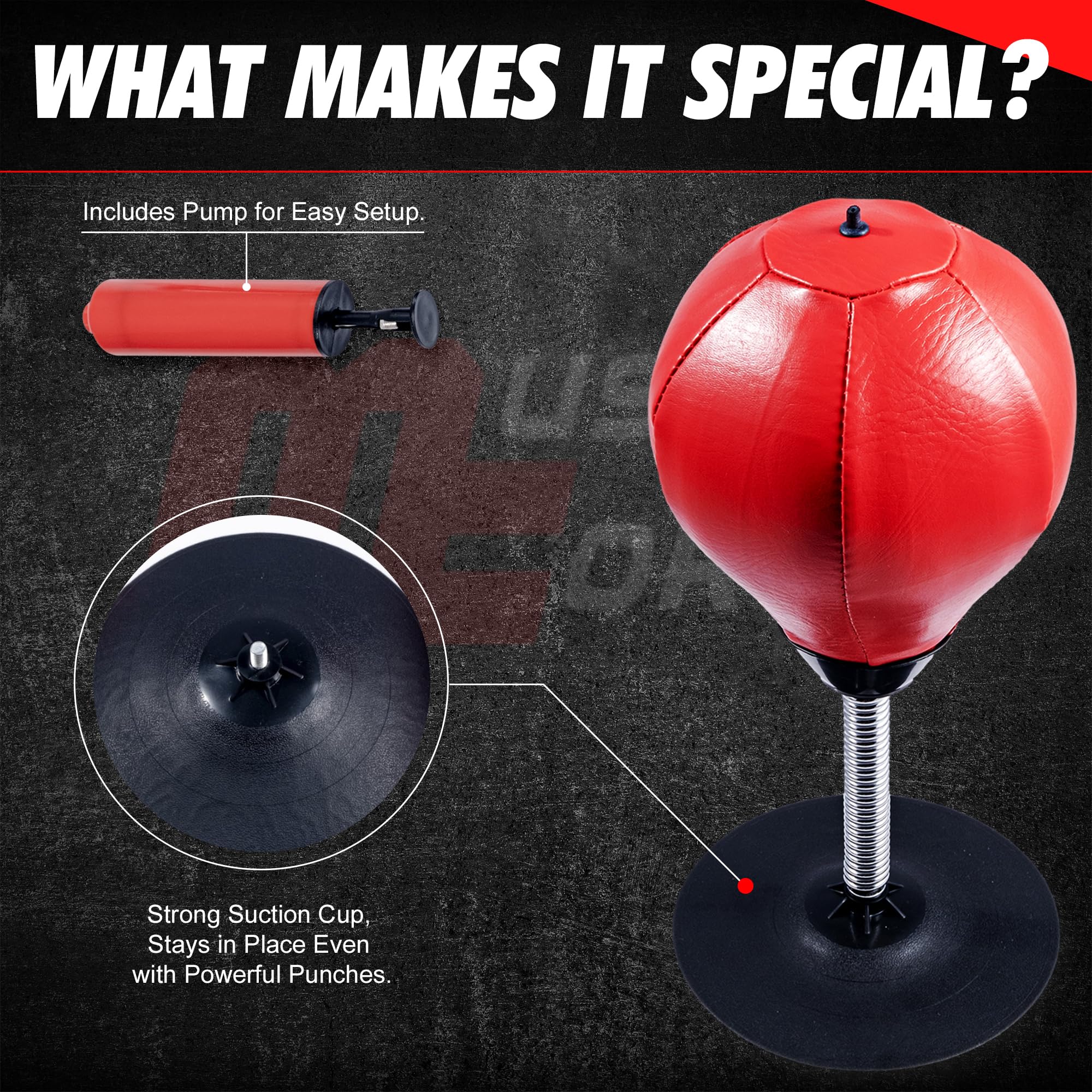 Saco de Boxeo Antiestrés - Bola de Boxeo con Ventosa, Pelota de Box de Escritorio, Punching Ball, Gran Regalo para Compañeros de Trabajo o Amigos, Punching Bag Antiestrés