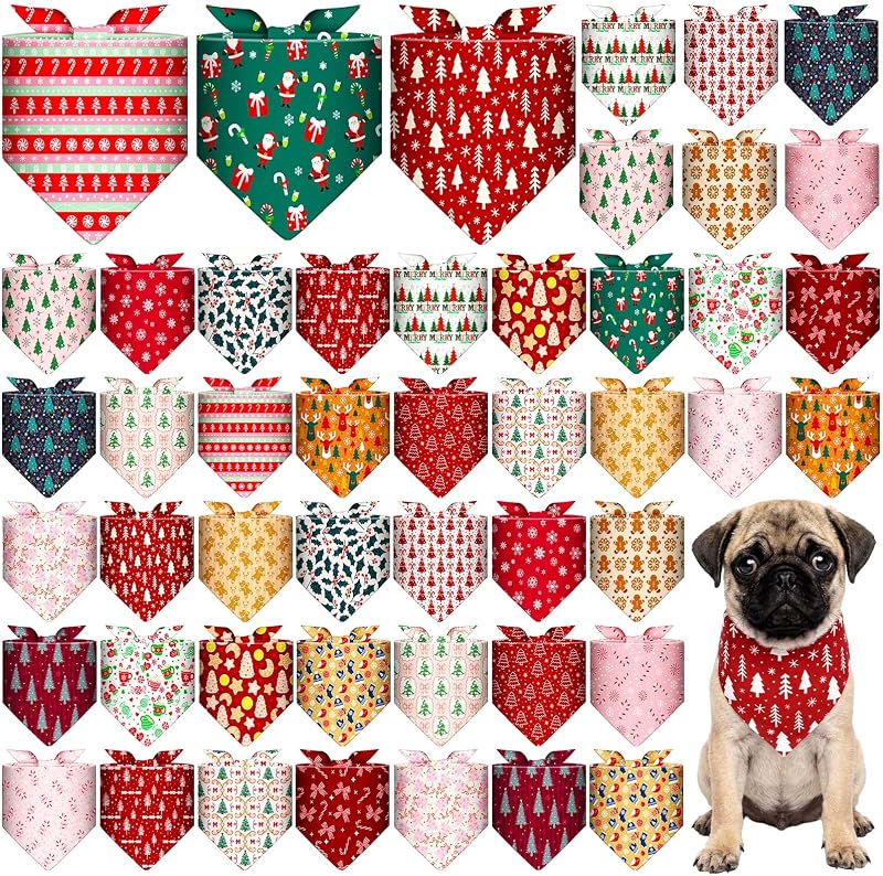 Bandana Natalina para Cães Sanwuta em Poliéster com Estampas Variadas 48 unidades