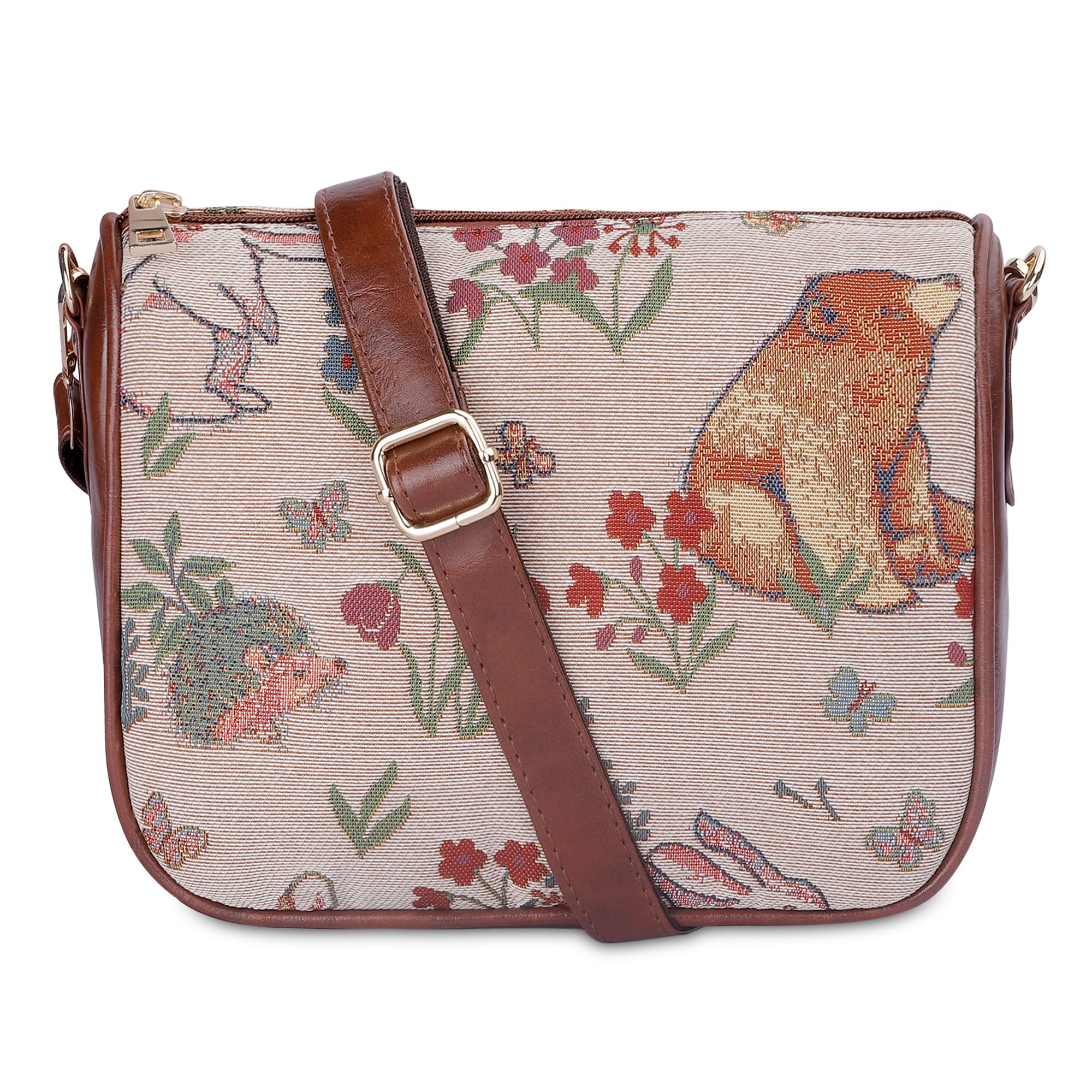 THE CLOWNFISH Garnet Series Tapestry Fabric Crossbody Sling Bag for Women Ladies Single Shoulder Bag Shoulder Belt (White -Animal Print) (B0BJ638546) Amazon Price History, Amazon Price Tracker