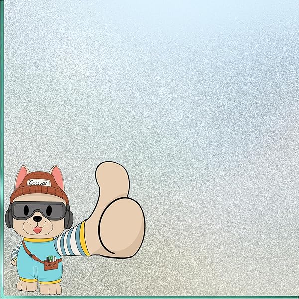 Coavas Window Privacy Film Frosted Glass Static Clings, Decorative Bathroom Door Window Covers Day and Night, Heat UV Blocking Anti-Glare Frosting Stickers for Christmas, 11.8 x 78.7 Inch, Pure