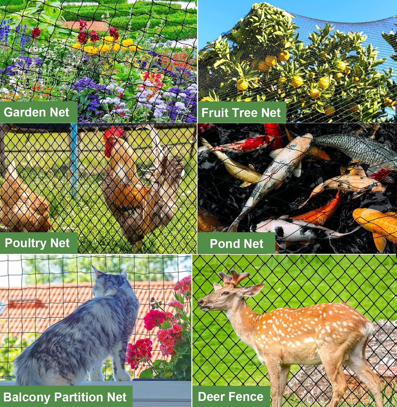 Filet de protection contre les oiseaux - 15 x 15 m - Maille fine de 2,5 cm - Avec bande anti-oiseaux - Filet de bassin pour arbres fruitiers - Filet pour enclos à poules, balcon, toit