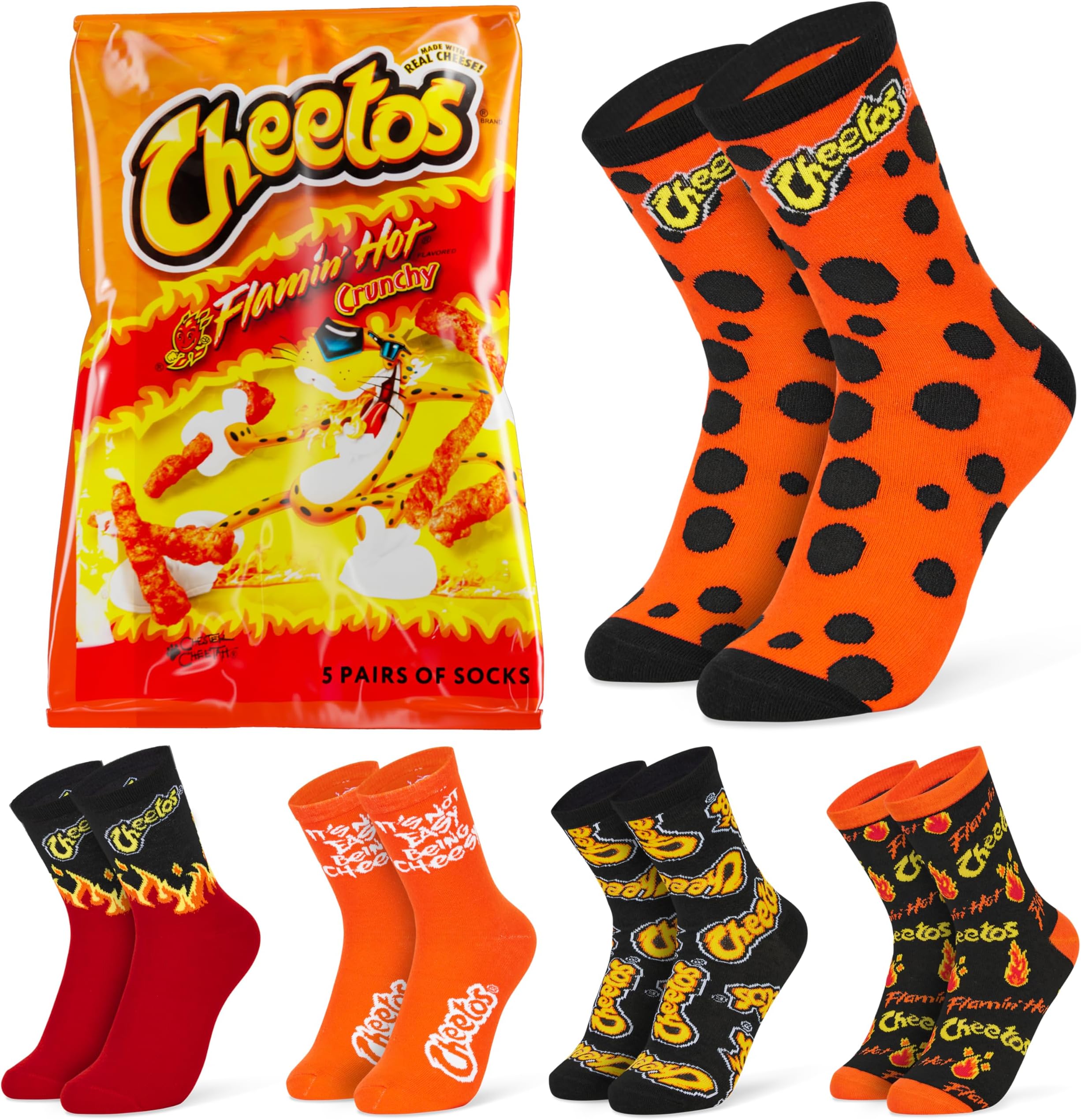 Funny Socks for Women - Calf Length Funky Socks - Novelty Gifts (Orange, 8/13 US)