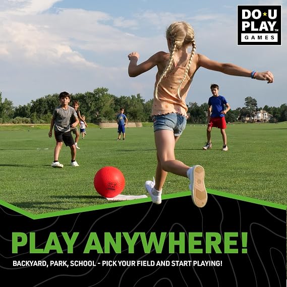 Ultimate Kickball with Bases Kit - Included PVC Red Kickball, Hand Pump, Carrying Bag, and Heavy Duty Rubber Bases - Perfect for Backyard and Field Day Games - 2 to 10 Players - Ages 3+