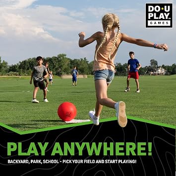 Ultimate Kickball with Bases Kit - Included PVC Red Kickball, Hand Pump, Carrying Bag, and Heavy Duty Rubber Bases - Perfect for Backyard and Field Day Games - 2 to 10 Players - Ages 3+