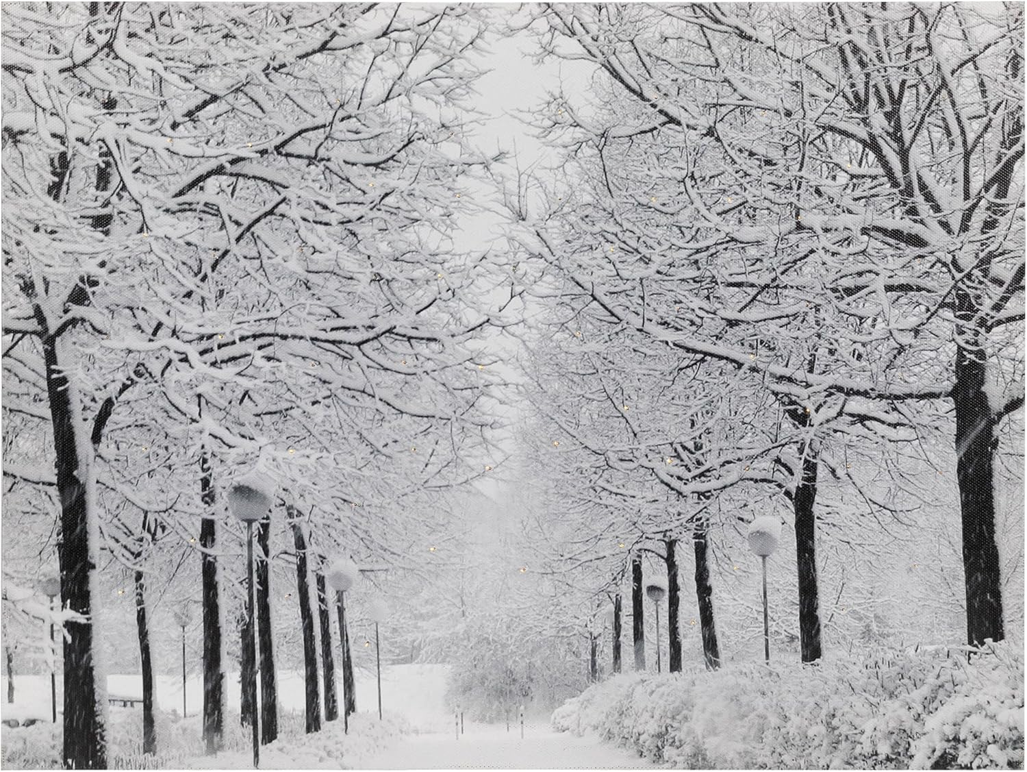 Northlight Lighted Fiber Optic Snow Covered Trees Christmas Canvas Wall Art - 11.75" x 15.75"