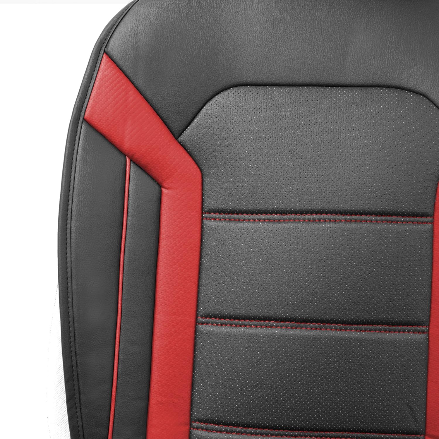Automotive Seat Cushions Red Black Universal Fit Leatherette fits Most Cars, SUVs, and Trucks, Airbag Compatible FH Group PU208REDBLACK102 : Automotive