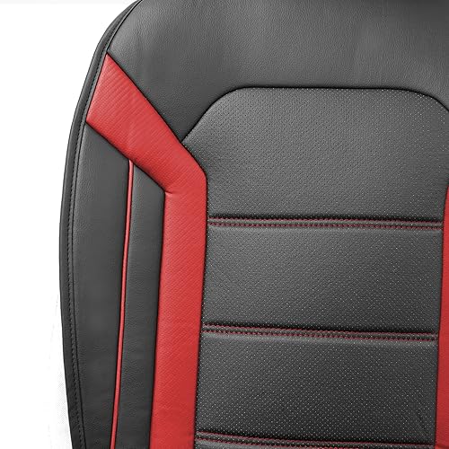 Miniatura 8 de TLH Cojines de asiento de cuero futuristas solo delanteros, cojines de asiento grises, ajuste universal, funda de asiento de automóvil, accesorios