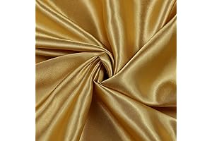 MDS Gold Satin Fabric 5 Yard Charmeuse Bridal Solid Satin Fabric