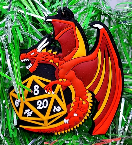 Miniatura 3 de Juego de 6 adornos navideños con temática de juego de rol de Dungeons and Dragons D&D (diseño inastillable)