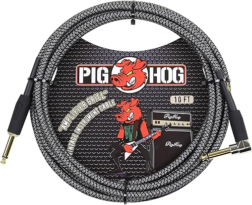 Miniatura 3 de Pig Hog PCH20AGR - Cable amplificador de ángulo recto de 14" a 14" para instrumento de guitarra, 20 pies