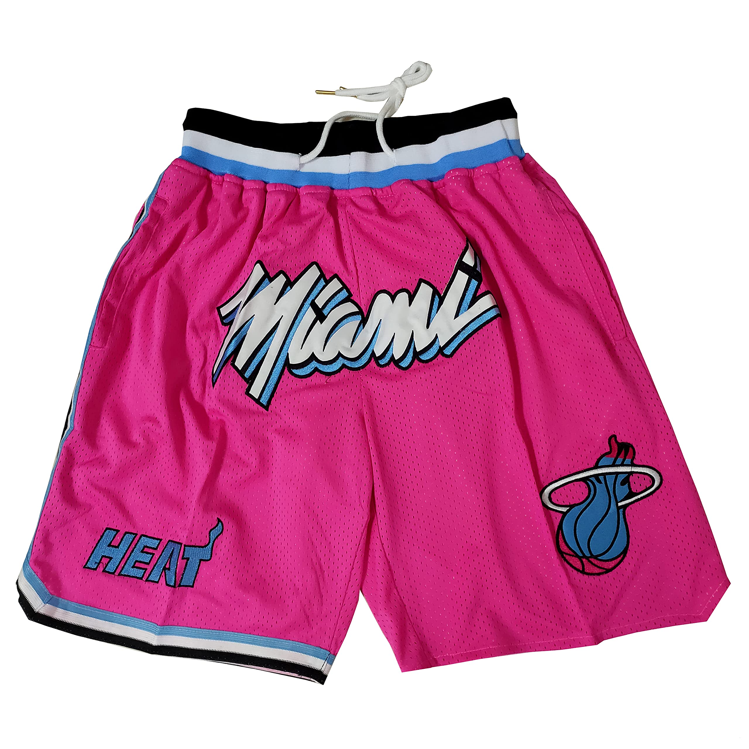 NC Men's Miami Basketball Shorts Embroidery Mesh Retro Heat Sports Pants
