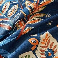 Vista 3 de SUSYBAO Juego de funda de edredón botánica colorida tamaño King, 100% algodón egipcio, 3 piezas, 1 funda de edredón con estampado de hojas