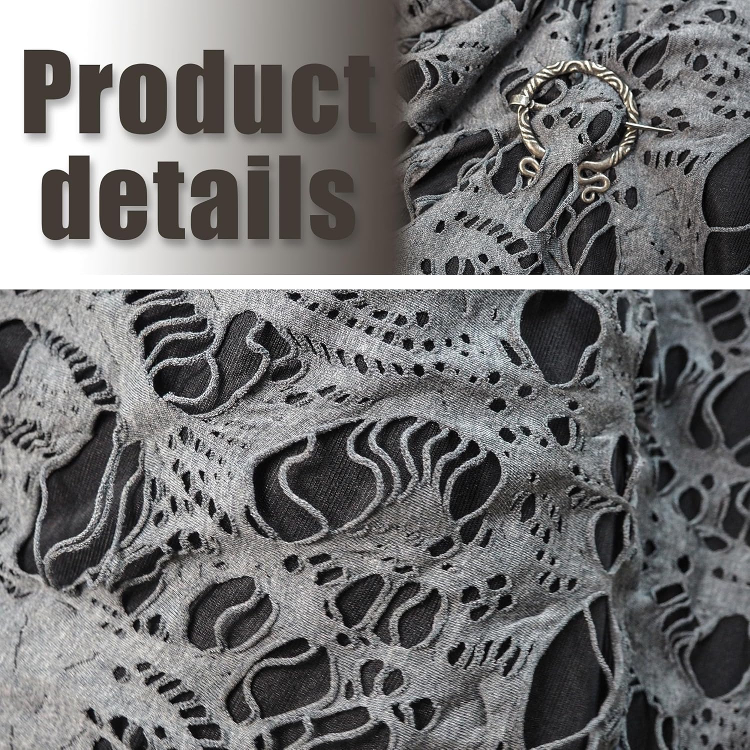 Wrap Dune Wasteland Hooded Shawl With Viking Brooch | Cowl Scarf Rogue Medieval Cloak Renaissance Costume Cape Accessories - Image 5