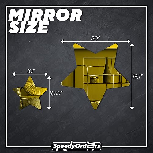 Miniatura 5 de SPEEDYORDERS Espejo de estrella moderno en forma de estrella de 20 x 19.1 pulgadas, espejo plateado geométrico acrílico, espejos de plástico para