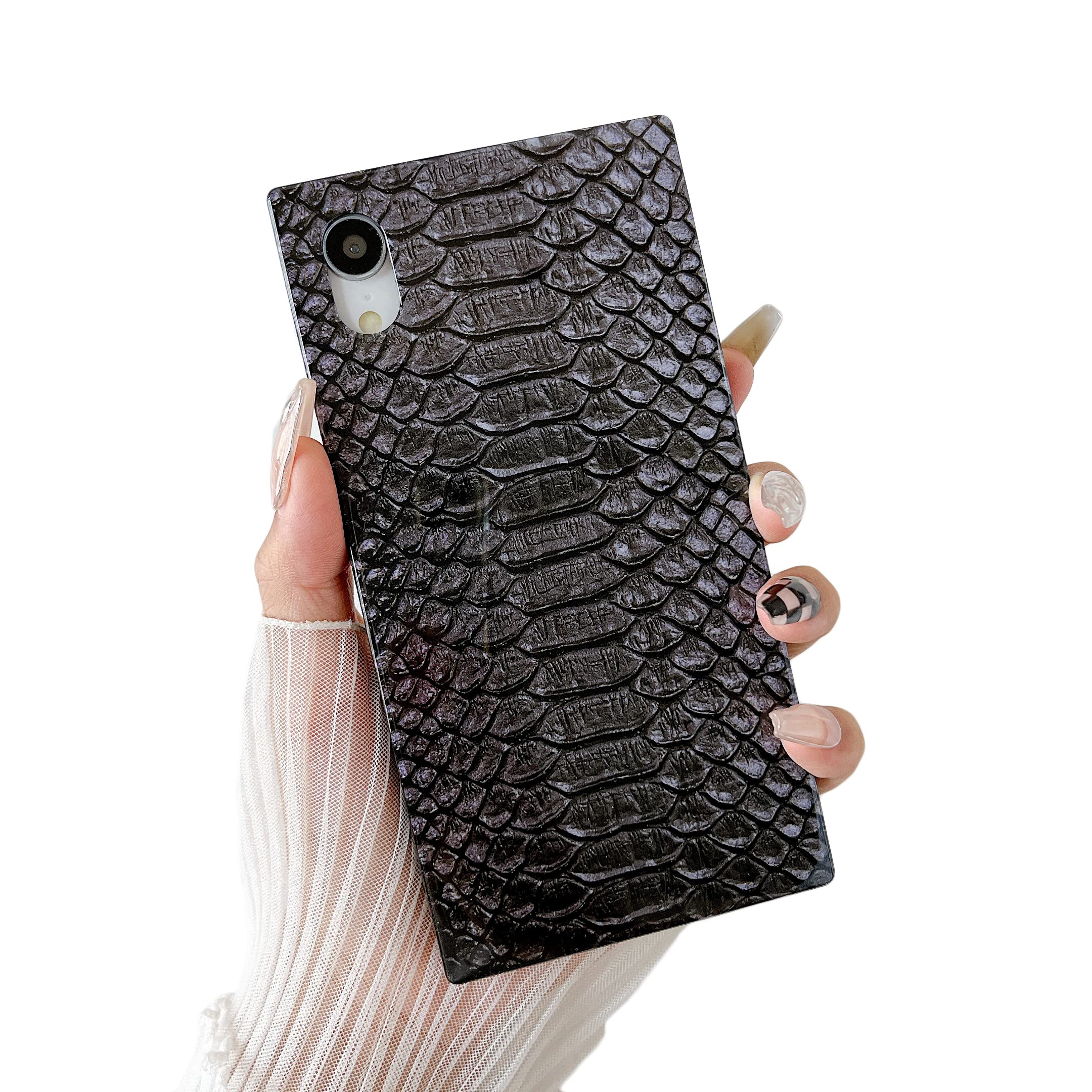 Cocomii Square iPhone Xs Max Case - Square Animal - Slim - Lightweight - Glossy - Black Reptile King Cobra Snake Print - Luxury Aesthetic Cover Compatible with Apple iPhone Xs Max 6.5" (King Cobra)