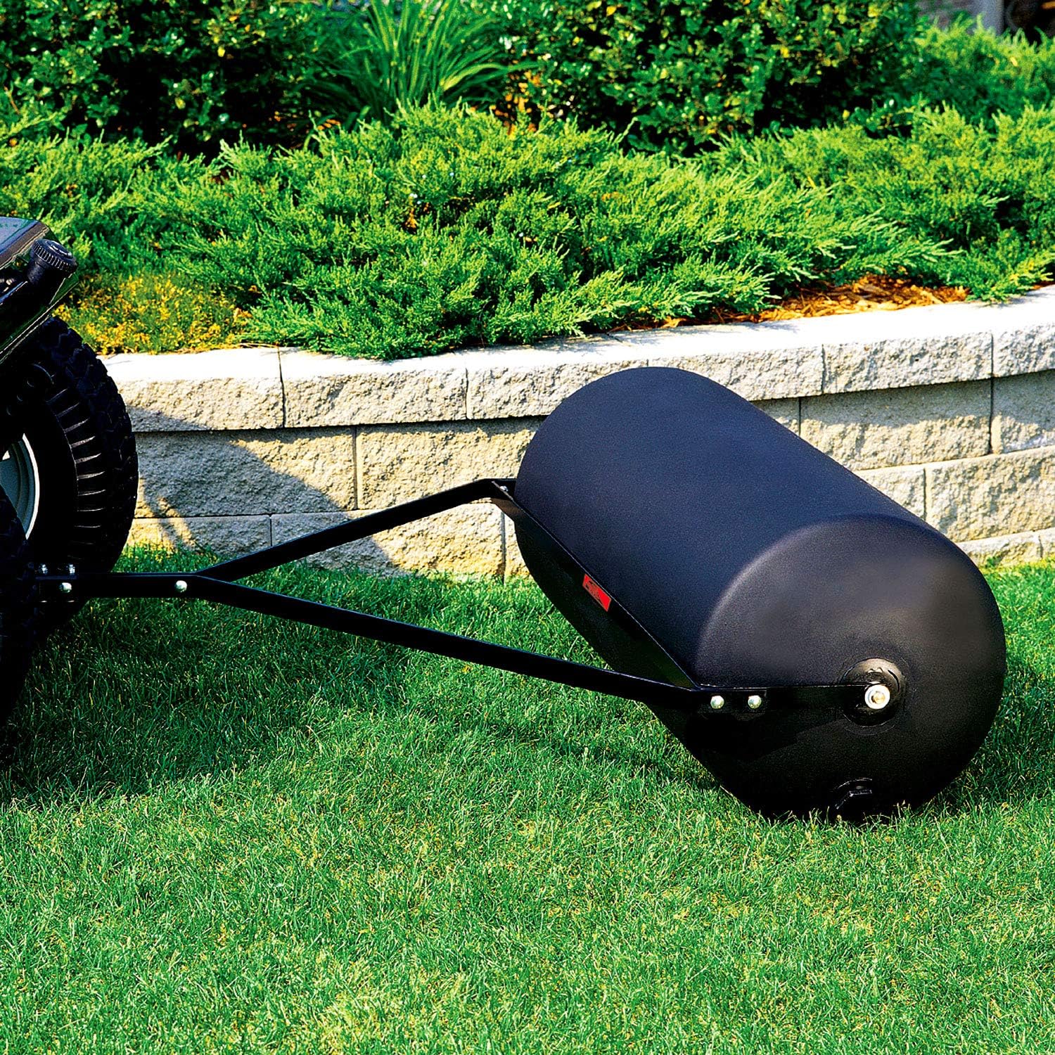 Brinly PRT-36SBH 390 lb. Tow Behind Poly Lawn Roller, 18 by 36", Black