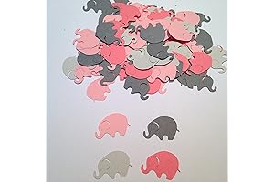 Elephant Baby Shower Confetti: Pink and Gray