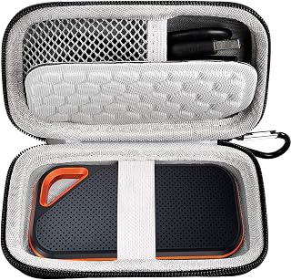 Hard Case Compatible with SanDisk 500GB/ 1TB/ 2TB Extreme PRO Portable External SSD. Carrying Travel Holder for USB Cables. (Box Only