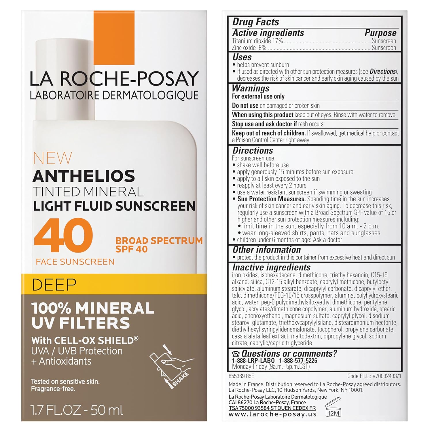 La Roche-Posay Anthelios Sunscreen SPF 40, Ultra-Light Fluid Broad Spectrum SPF 40, Face Sunscreen with Titanium Dioxide Mineral, Lightweight & Fast-Absorbing, Oil-Free, Matte Finish - Image 8