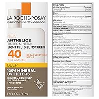 Vista 8 de La Roche-Posay Anthelios Sunscreen SPF 40, Ultra-Light Fluid Broad Spectrum SPF 40, Face Sunscreen with Titanium Dioxide Mineral, Lightweight &