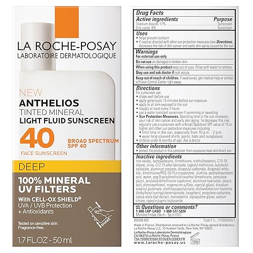 Miniatura 8 de La Roche-Posay Anthelios Sunscreen SPF 50, Ultra-Light Fluid Broad Spectrum SPF 50, Face Sunscreen with Titanium Dioxide Mineral, Lightweight &