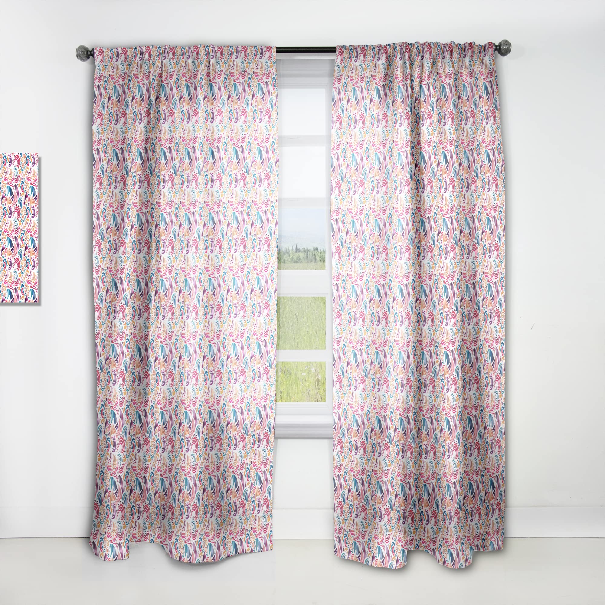 Rideaux mosaïque DesignQ pour salon et chambre contemporaine