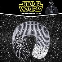 Vista 2 de FUL Star Wars Darth Vader and Storm Trooper - Almohada de viaje para el cuello para avión, coche y oficina, cómoda y transpirable, color gris