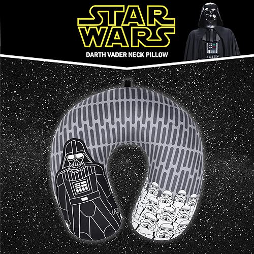 Miniatura 2 de FUL Star Wars Darth Vader and Storm Trooper - Almohada de viaje para el cuello para avión, coche y oficina, cómoda y transpirable, color gris