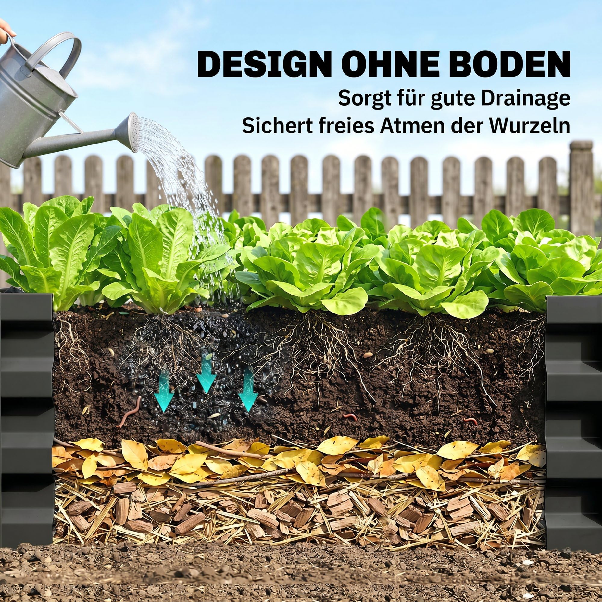 Outsunny Hochbeet 2er-Set Pflanzkasten rostfrei 100 x 60 x 30 cm Dunkelgrau