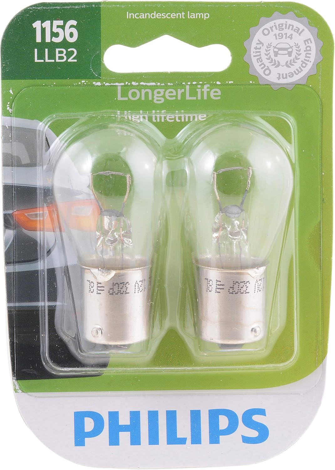 Philips 1156LLB2 LongerLife Miniature Bulb, 2 Pack