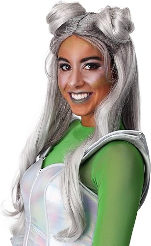 Fun Costumes Peluca con moños espaciales con purpurina estándar