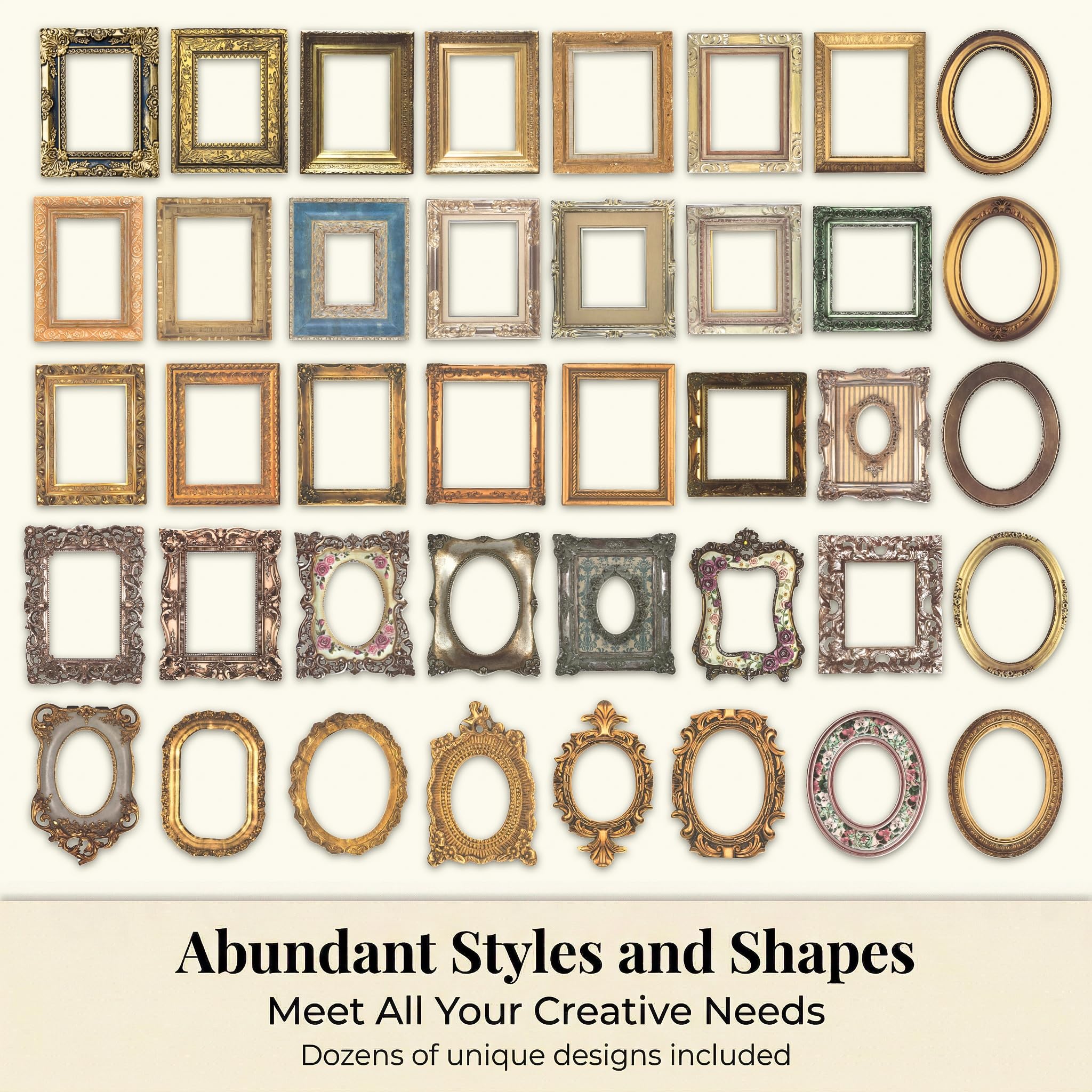 Vintage Baroque Frame Stickers - 80 Pcs for Scrapbooking -3 Vintage Baroque Frame Stickers - 80 Pcs for Scrapbooking -3