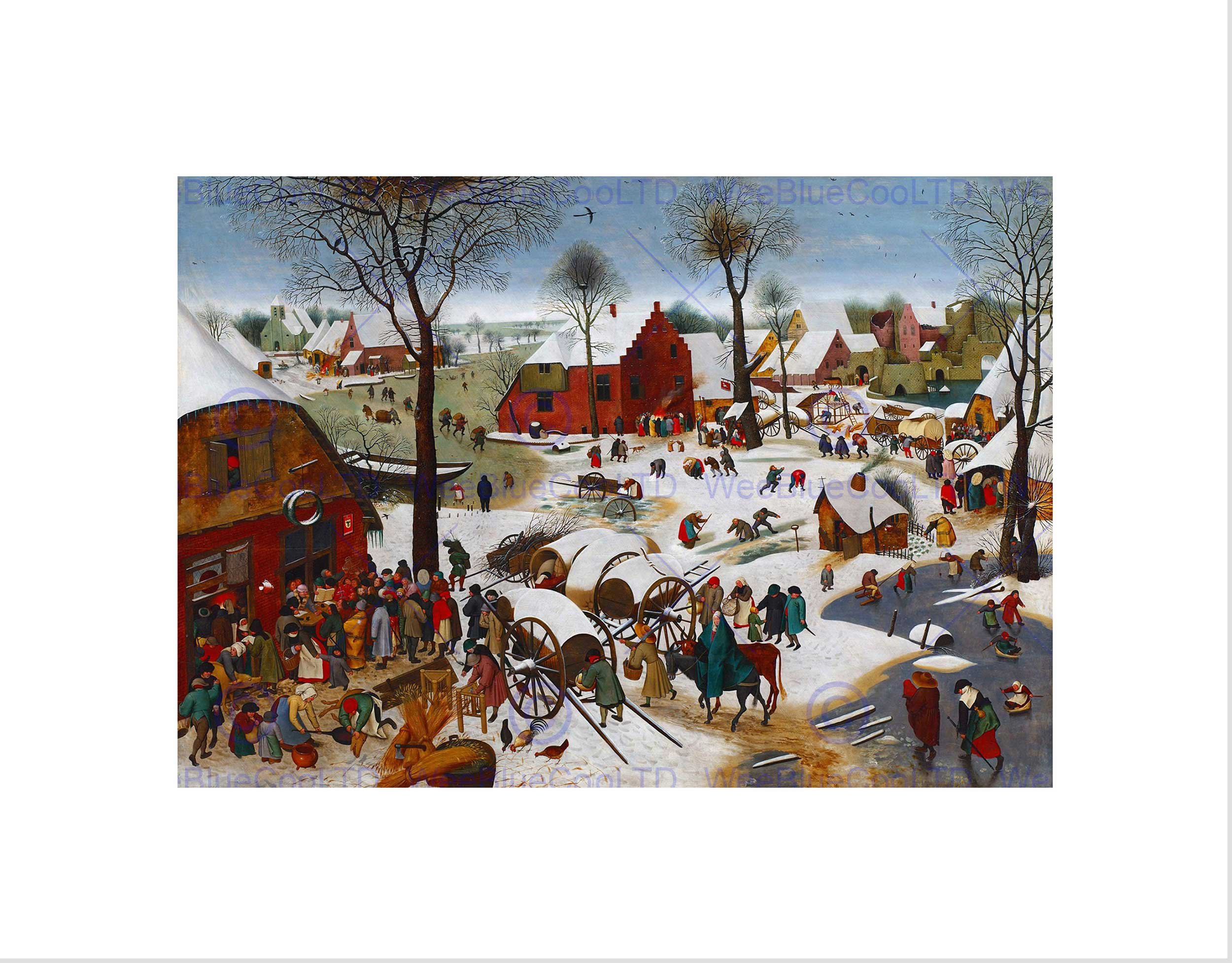 Wee Blue Coo Painting Allegory Christian Brueghel Census Bethlehem Wall Art Print