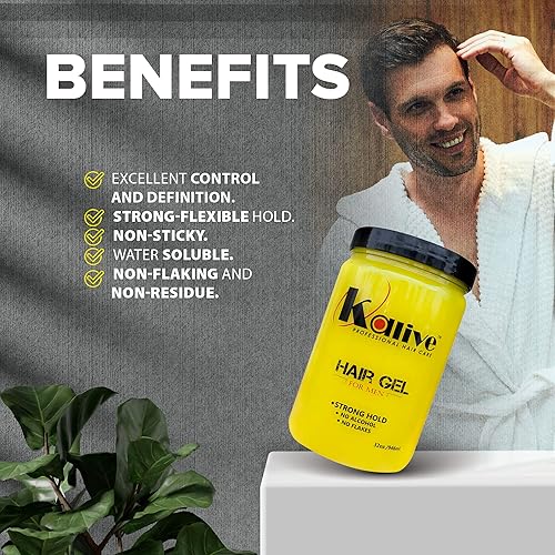Miniatura 10 de Kalive2style - Gel de pelo para hombre de 16 onzas resistente para el cabello gel para hombres con brillo ligero y fragancia refrescante no se