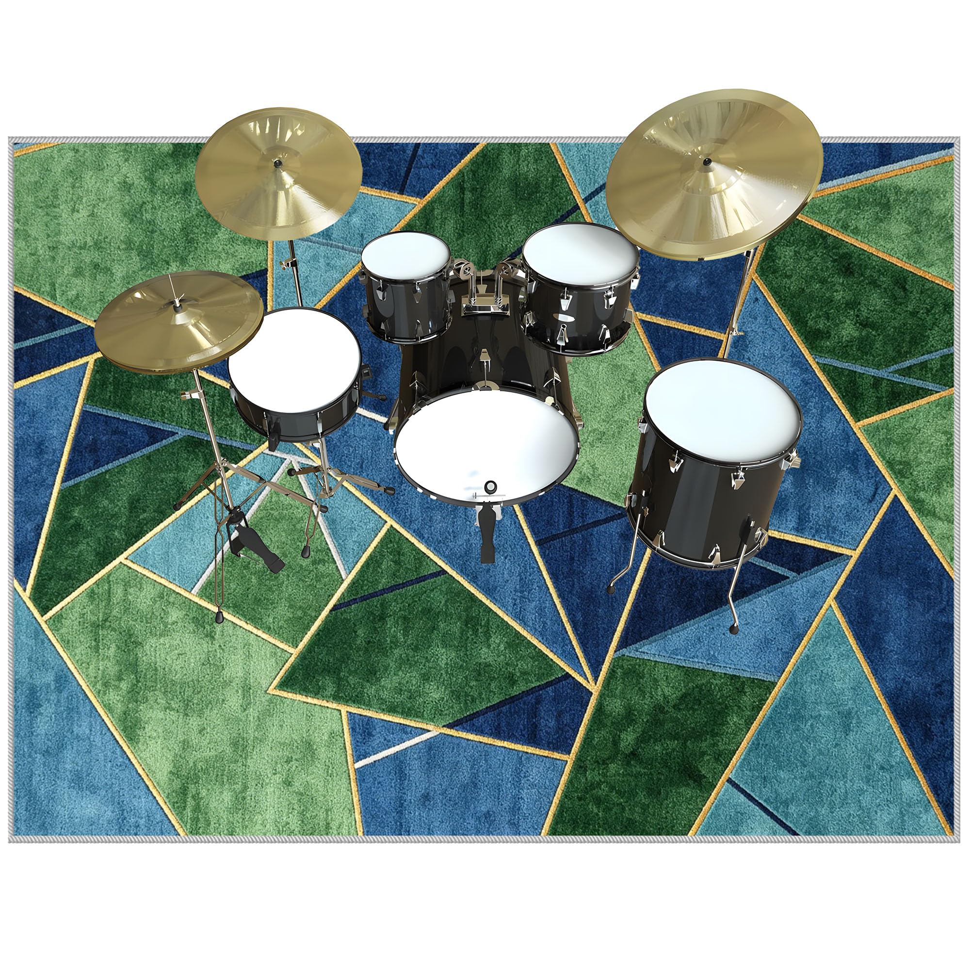 Trommelteppich Schlagzeugteppich schalldichte Matte, Schlagzeug Teppich Rutschfester Drum Teppich Schalldichte Matte für elektronische Drums, für Jazz-Bass-Drum-Set Trommelmatte 140 x 100 cm