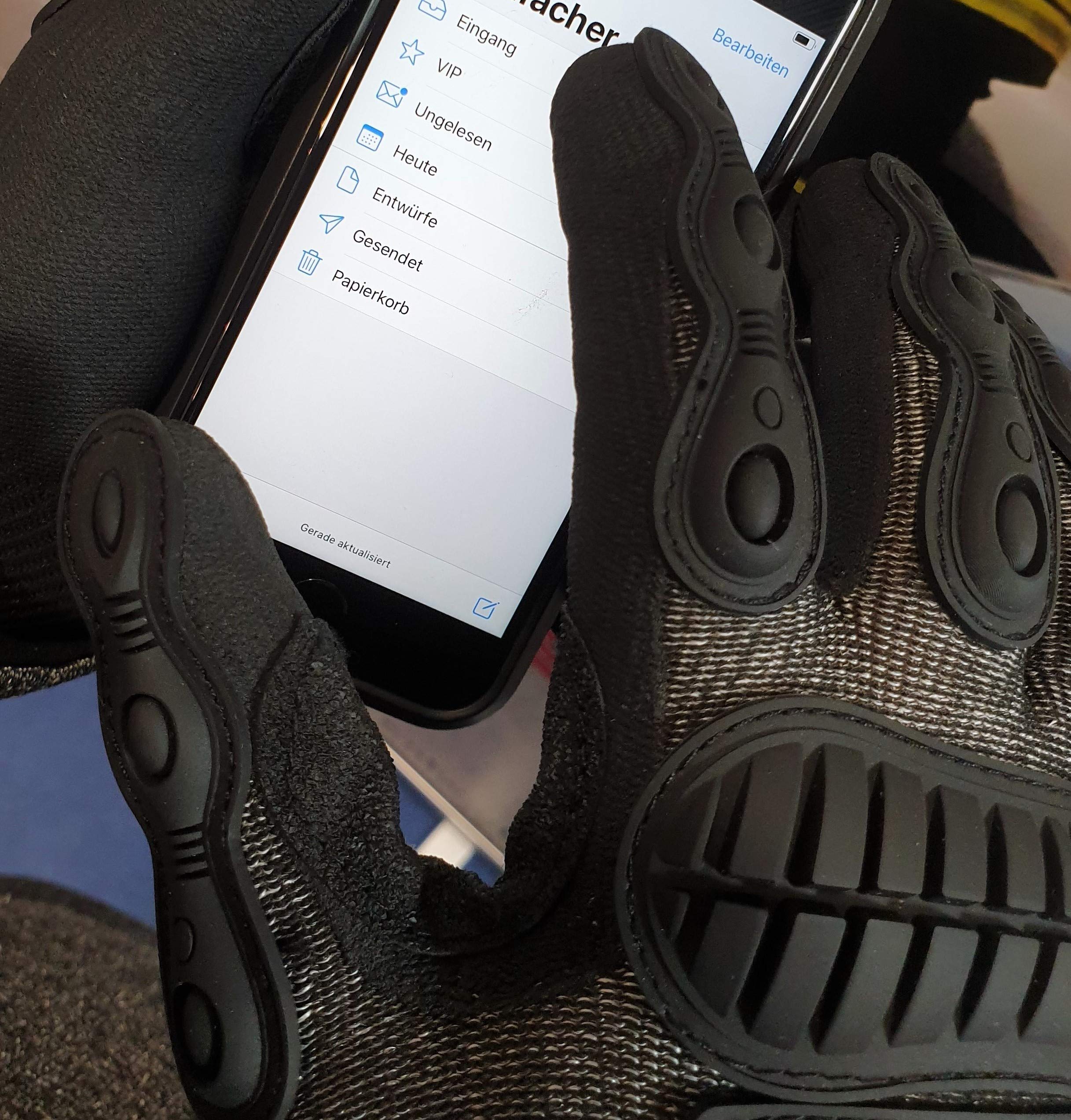 Black N5SP Schutzhandschuh für Profis schützt gegen Schnitt- u. Schlagverletzungen Gratis-Handschuhhalter, Gr. XS – XXXL, schwarz (XL)