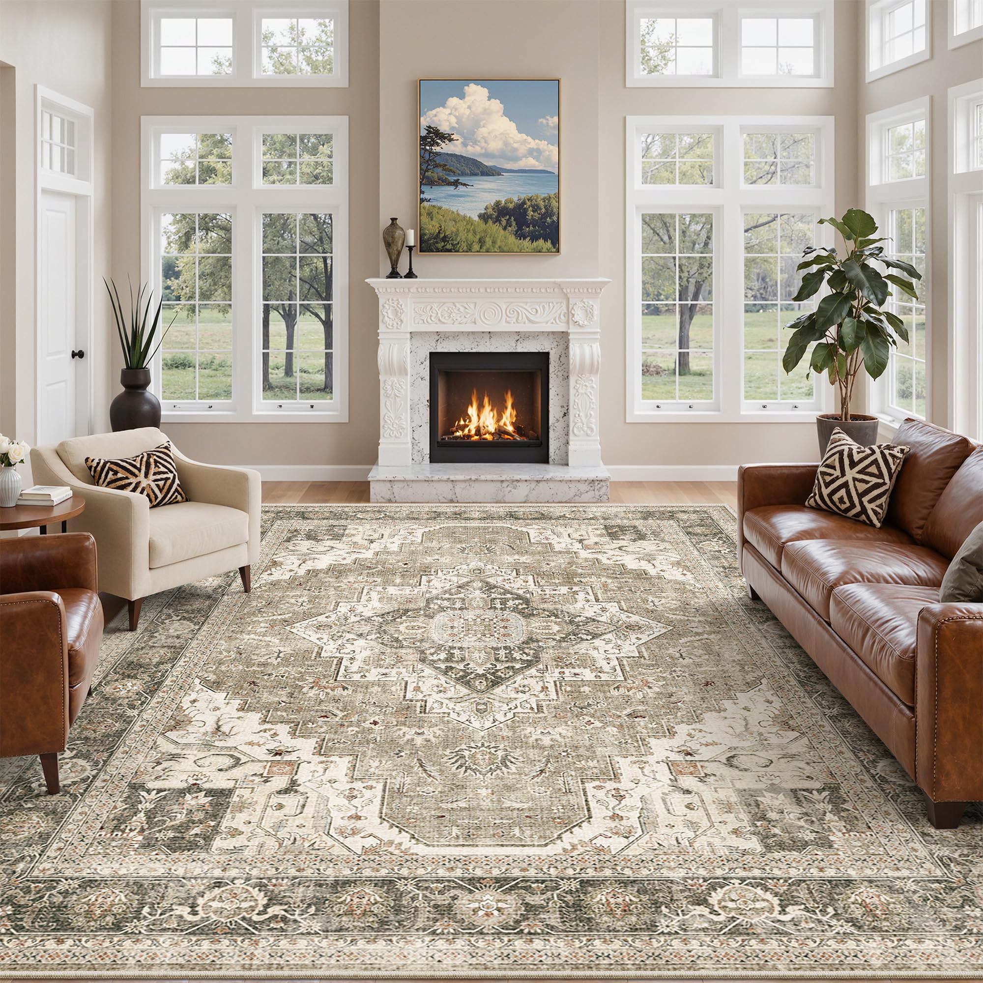 Roxstand 8x10 Washable Medallion Rug