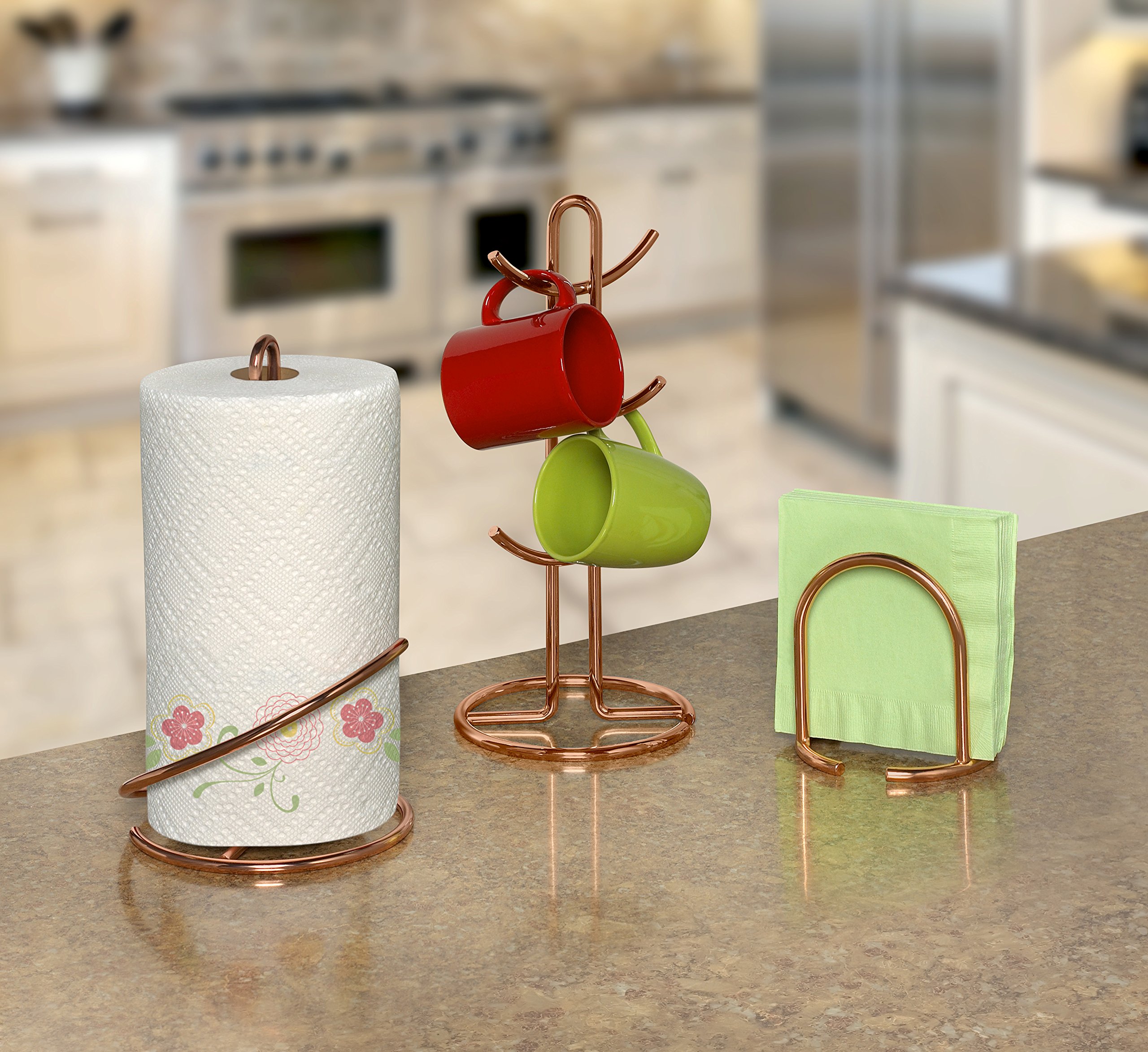 Spectrum Diversified Euro Supreme Paper Towel Holder, Kitchen Countertop Steel Paper Towel Stand