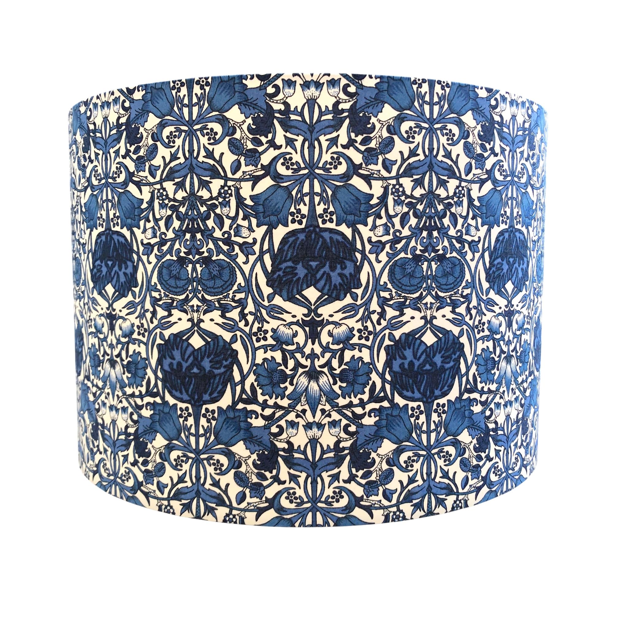 Handmade Lampshade William Morris Lodden Navy Blue floral Art Nouveau (Ceiling/Pendant, Medium (30cm Diameter))