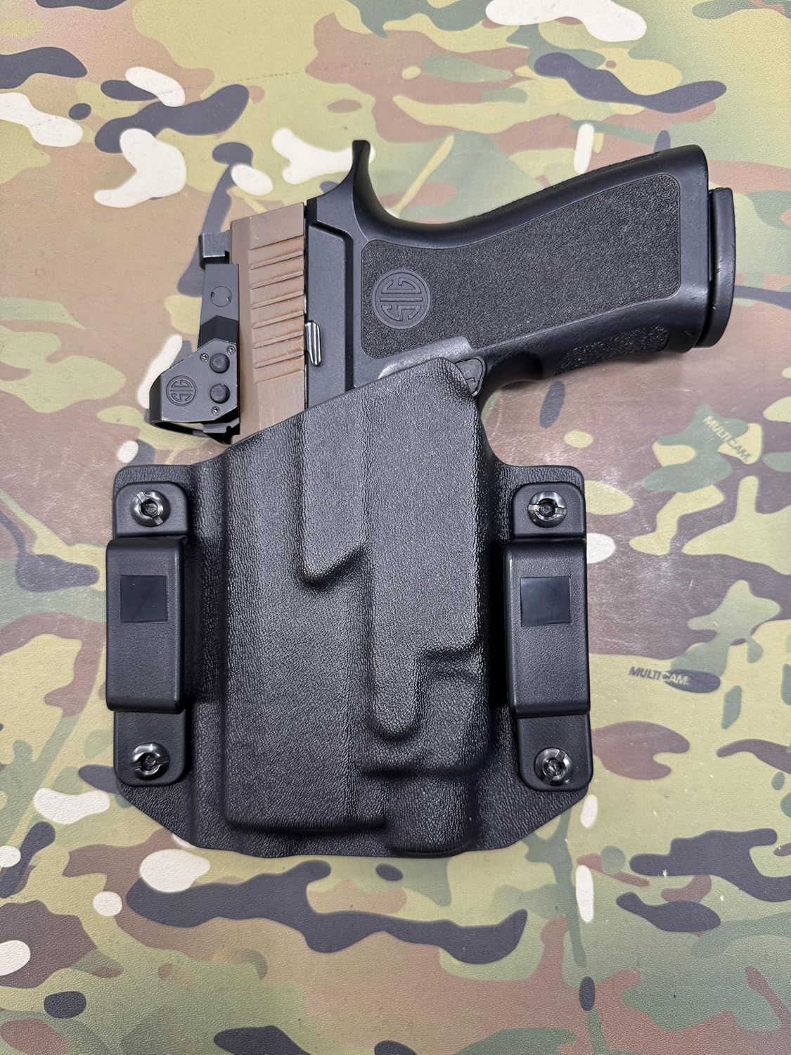 Black Kydex OWB Holster Compatible with Sig Sauer P320 Compact Streamlight TLR-7